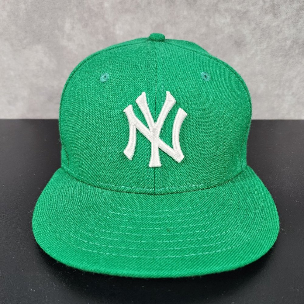 New Era 59FIFTY NY Yankees Green Wool Fitted Hat Size 7 1/4
